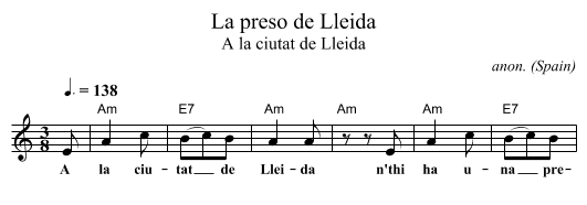 La preso de Lleida - staff notation