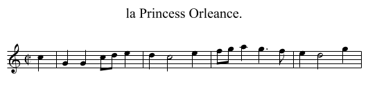 la Princess Orleance. - staff notation