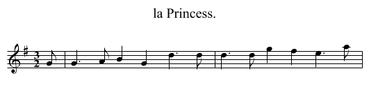 la Princess. - staff notation