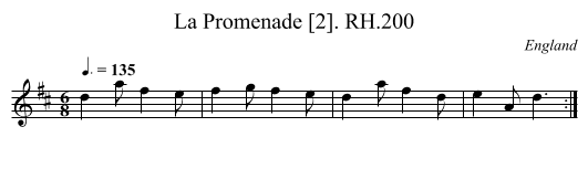 La Promenade [2]. RH.200 - staff notation