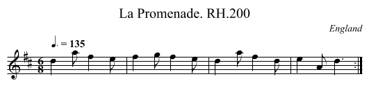 La Promenade. RH.200 - staff notation