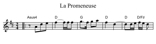 La Promeneuse - staff notation
