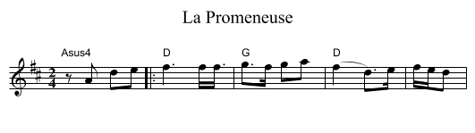 La Promeneuse - staff notation