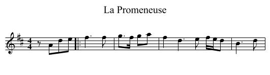 La Promeneuse - staff notation