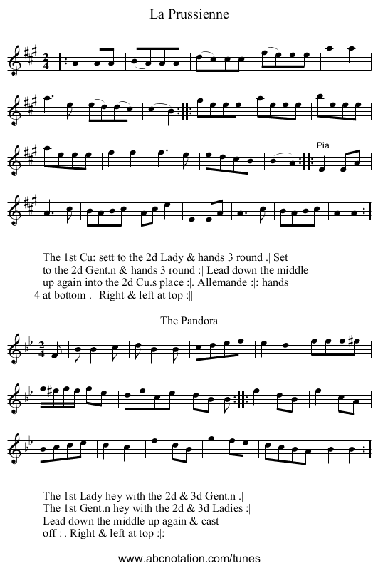 La Prussienne - staff notation