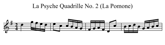 La Psyche Quadrille No. 2 (La Pomone) - staff notation