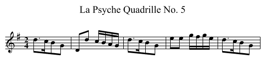 La Psyche Quadrille No. 5 - staff notation