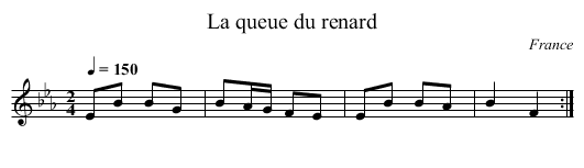 La queue du renard - staff notation