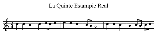 La Quinte Estampie Real - staff notation