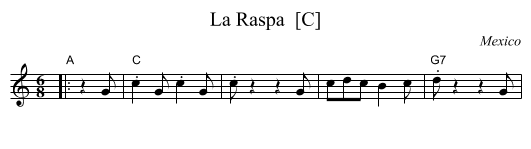 La Raspa  [C] - staff notation