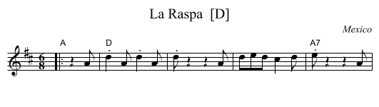 La Raspa  [D] - staff notation