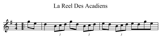 La Reel Des Acadiens - staff notation