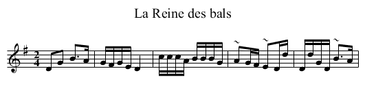 La Reine des bals - staff notation