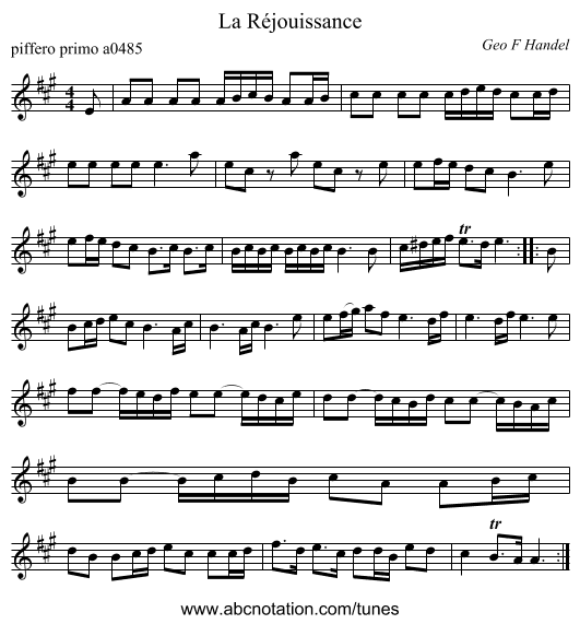 La R&eacute;jouissance - staff notation