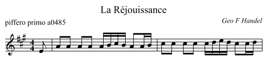 La R&eacute;jouissance - staff notation