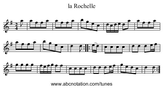la Rochelle - staff notation