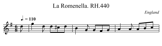 La Romenella. RH.440 - staff notation