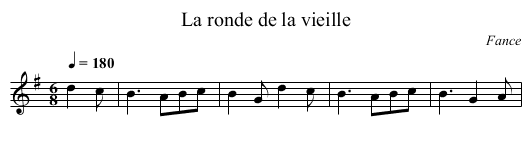 La ronde de la vieille - staff notation