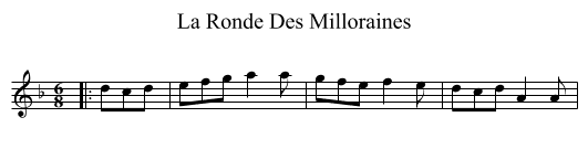 La Ronde Des Milloraines - staff notation