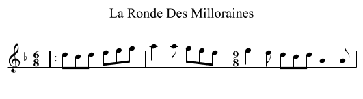 La Ronde Des Milloraines - staff notation