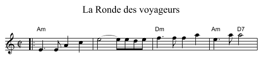 La Ronde des voyageurs - staff notation