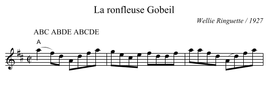 La ronfleuse Gobeil - staff notation