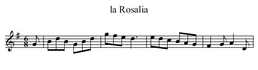la Rosalia - staff notation