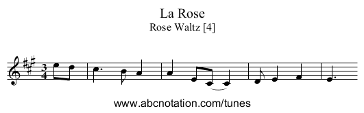 La Rose - staff notation