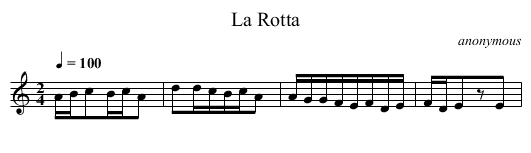 La Rotta - staff notation
