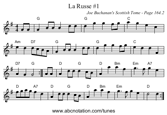 La Russe #1 - staff notation