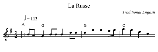 La Russe - staff notation