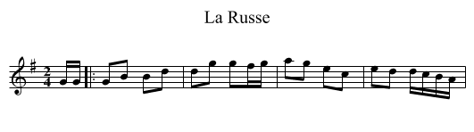 La Russe - staff notation