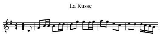 La Russe - staff notation