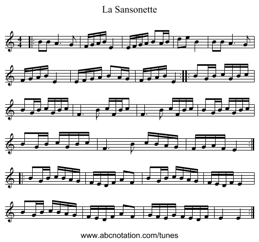 La Sansonette - staff notation