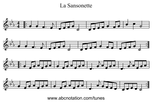 La Sansonette - staff notation