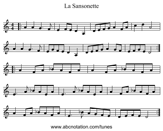 La Sansonette - staff notation