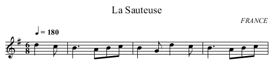 La Sauteuse - staff notation