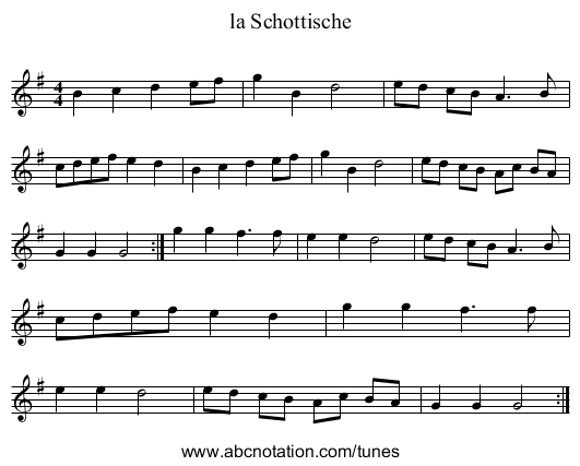 la Schottische - staff notation