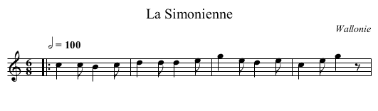 La Simonienne - staff notation