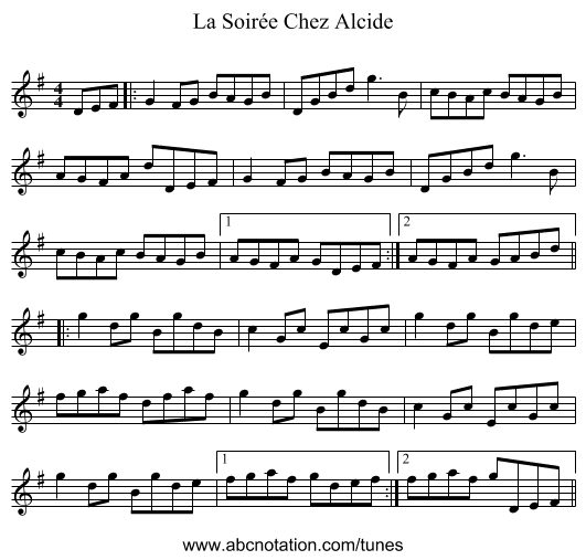 La Soirée Chez Alcide - staff notation
