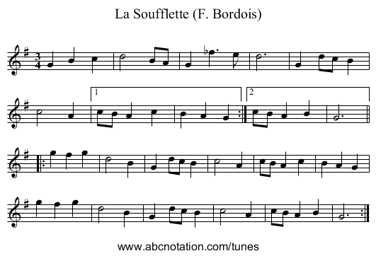 La Soufflette (F. Bordois) - staff notation