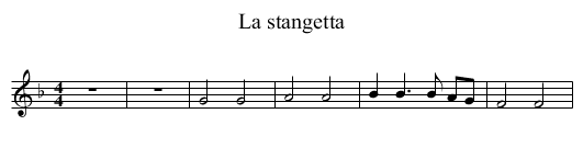 La stangetta - staff notation