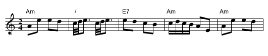 La Tambourine - staff notation
