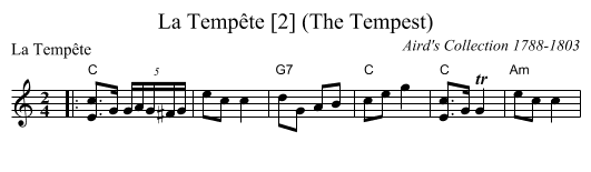 La Tempête [2] (The Tempest) - staff notation