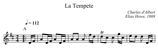 La Tempete - staff notation