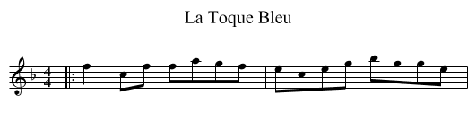 La Toque Bleu - staff notation