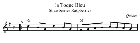 la Toque Bleu - staff notation