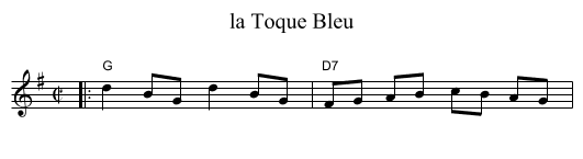 la Toque Bleu - staff notation
