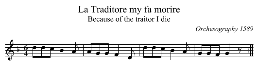 La Traditore my fa morire - staff notation