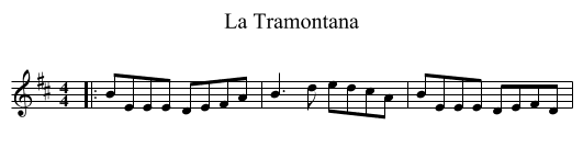 La Tramontana - staff notation